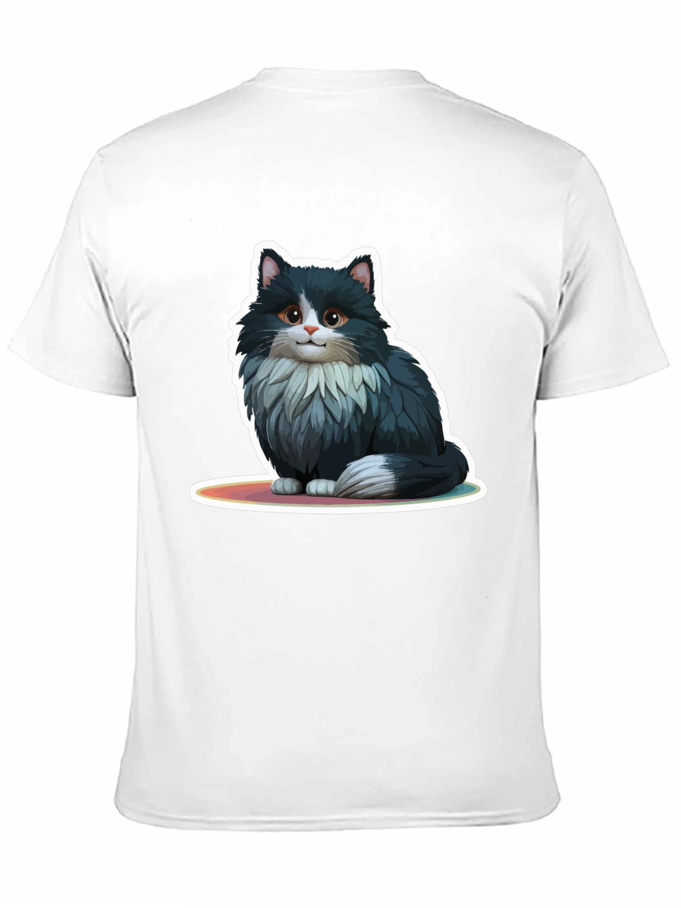 Cute Cat Graphic Black T-Shirt