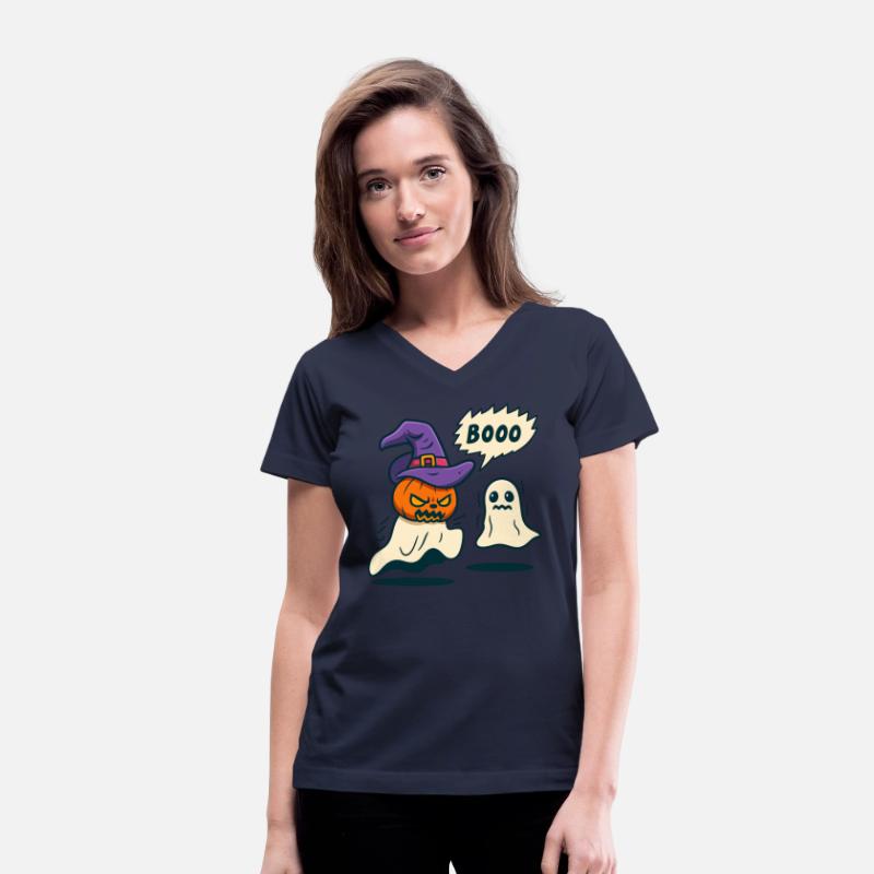 Halloween Ghost and Pumpkin with Witch Hat