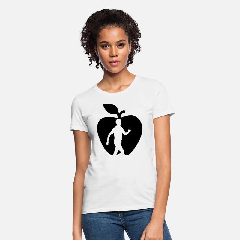 Healthy fruit walker cut out in apple