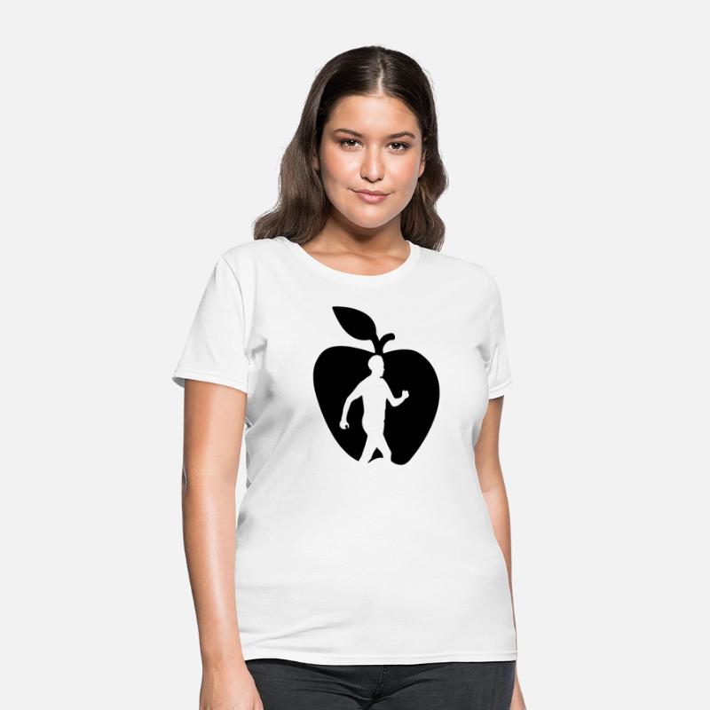 Healthy fruit walker cut out in apple