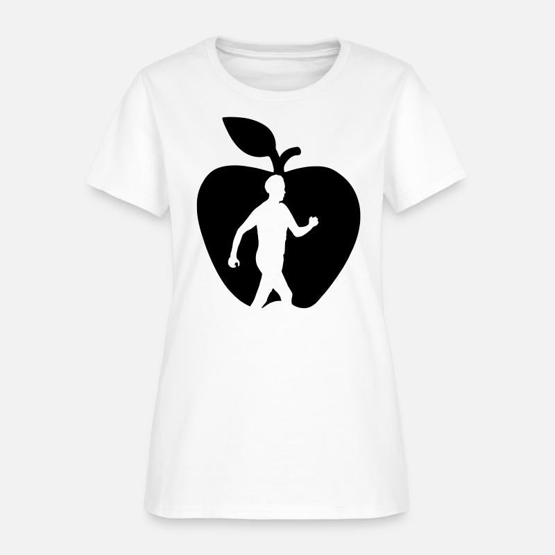 Healthy fruit walker cut out in apple