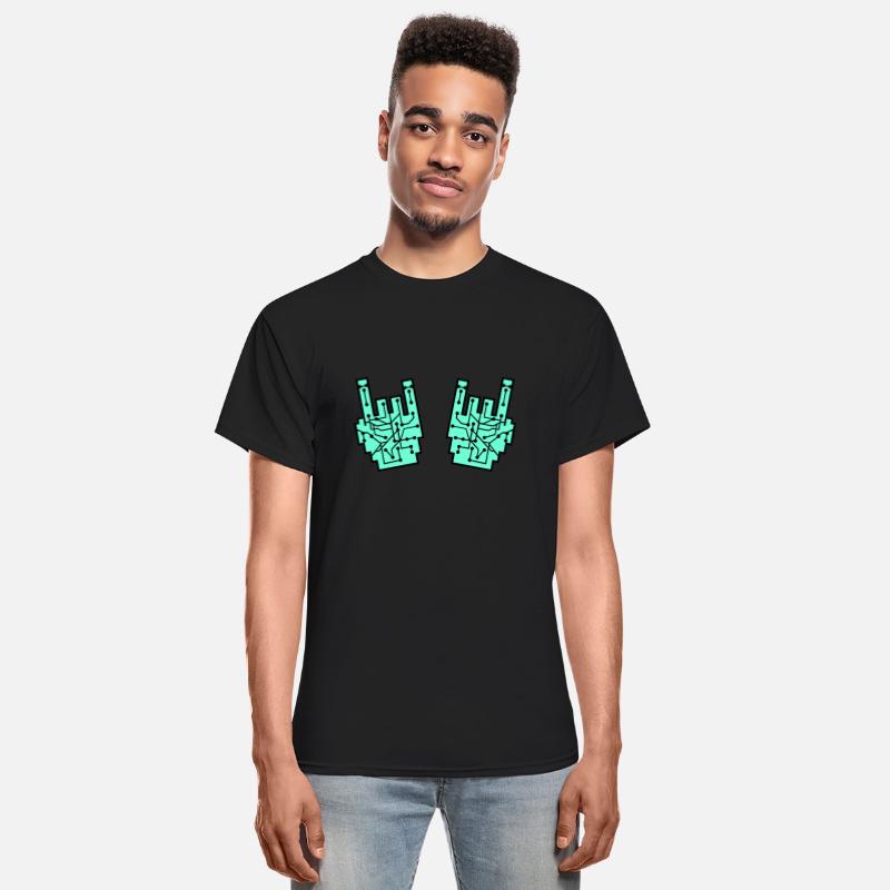 Heavy metal nerd electronic circuits hand gesture
