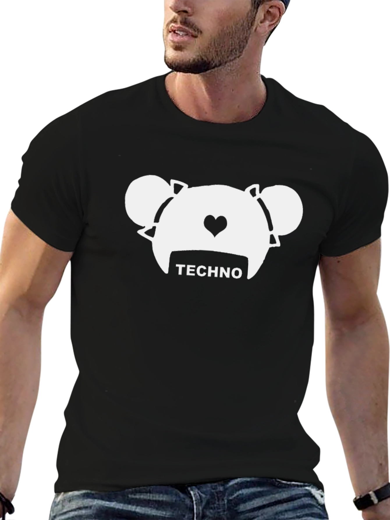 Techno Bear Graphic T-Shirt - Cool Music Lover Tee