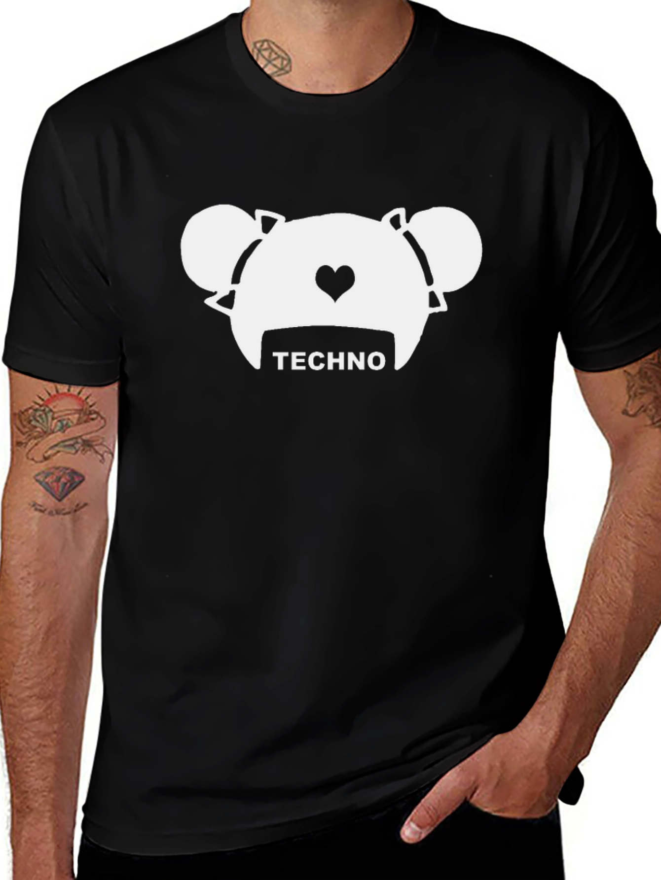 Techno Bear Graphic T-Shirt - Cool Music Lover Tee