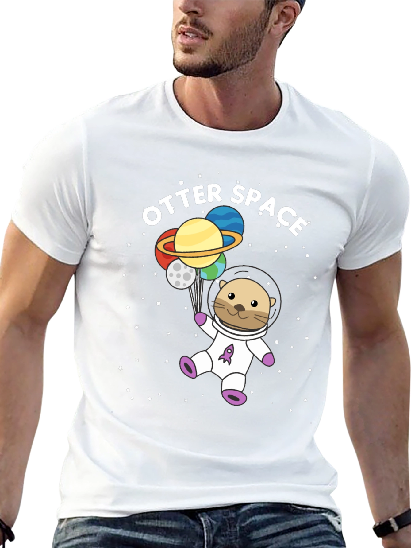 Otter Space Graphic Tee - Cute Astronaut Design