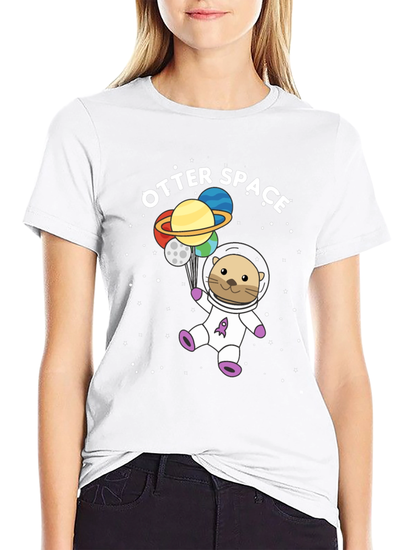 Otter Space Graphic Tee - Cute Astronaut Design