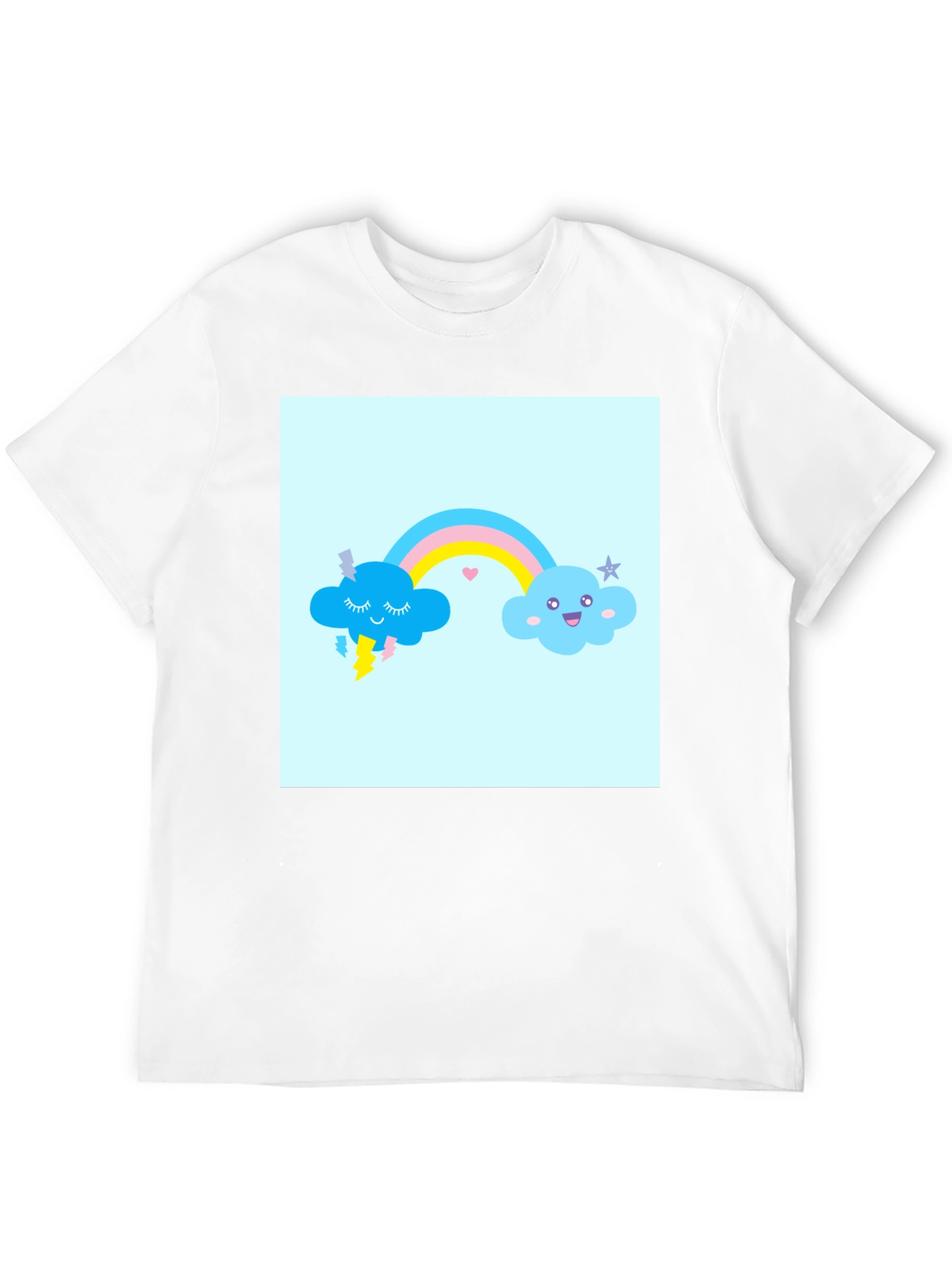 Cute Rainbow Cloud Graphic T-Shirt