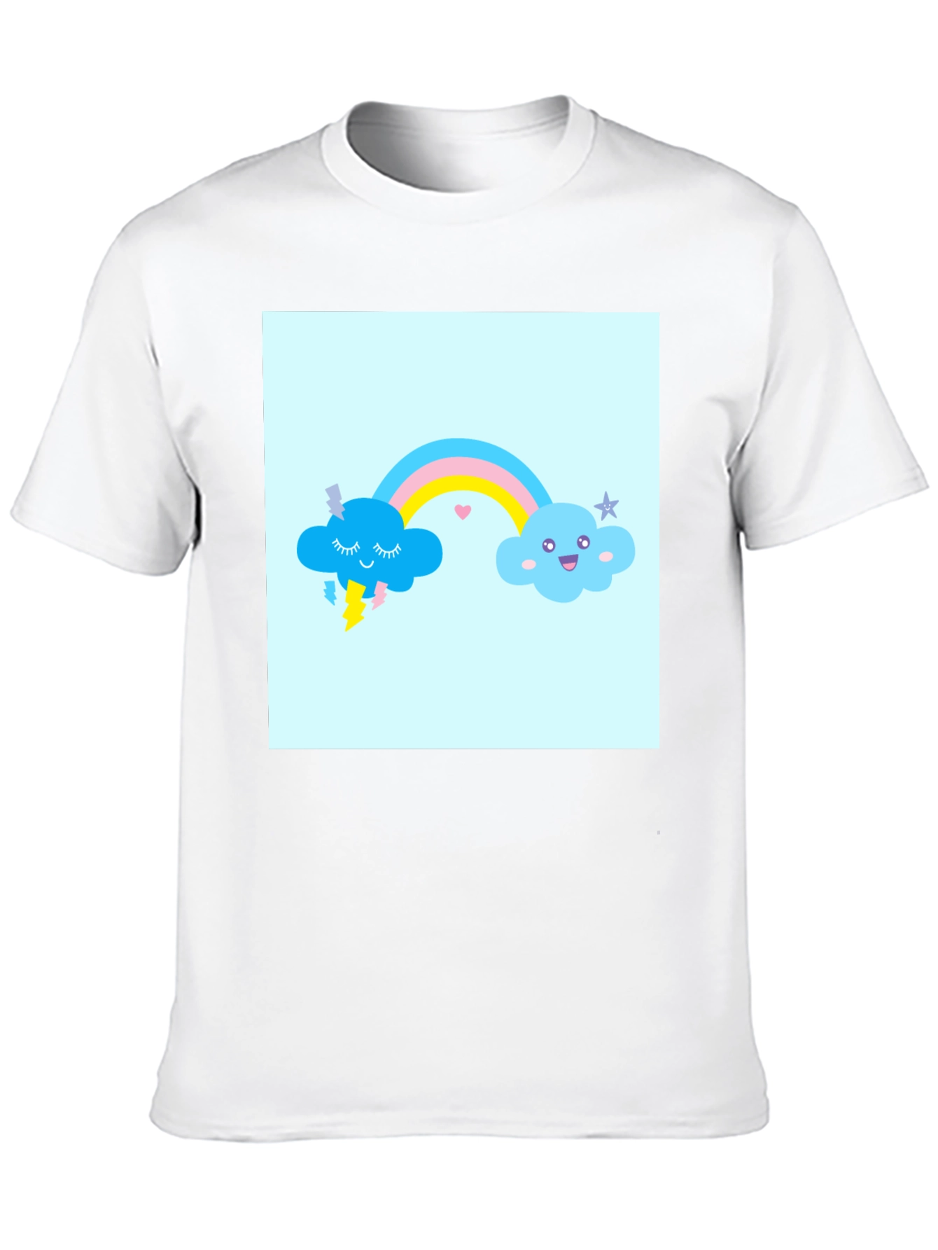 Cute Rainbow Cloud Graphic T-Shirt