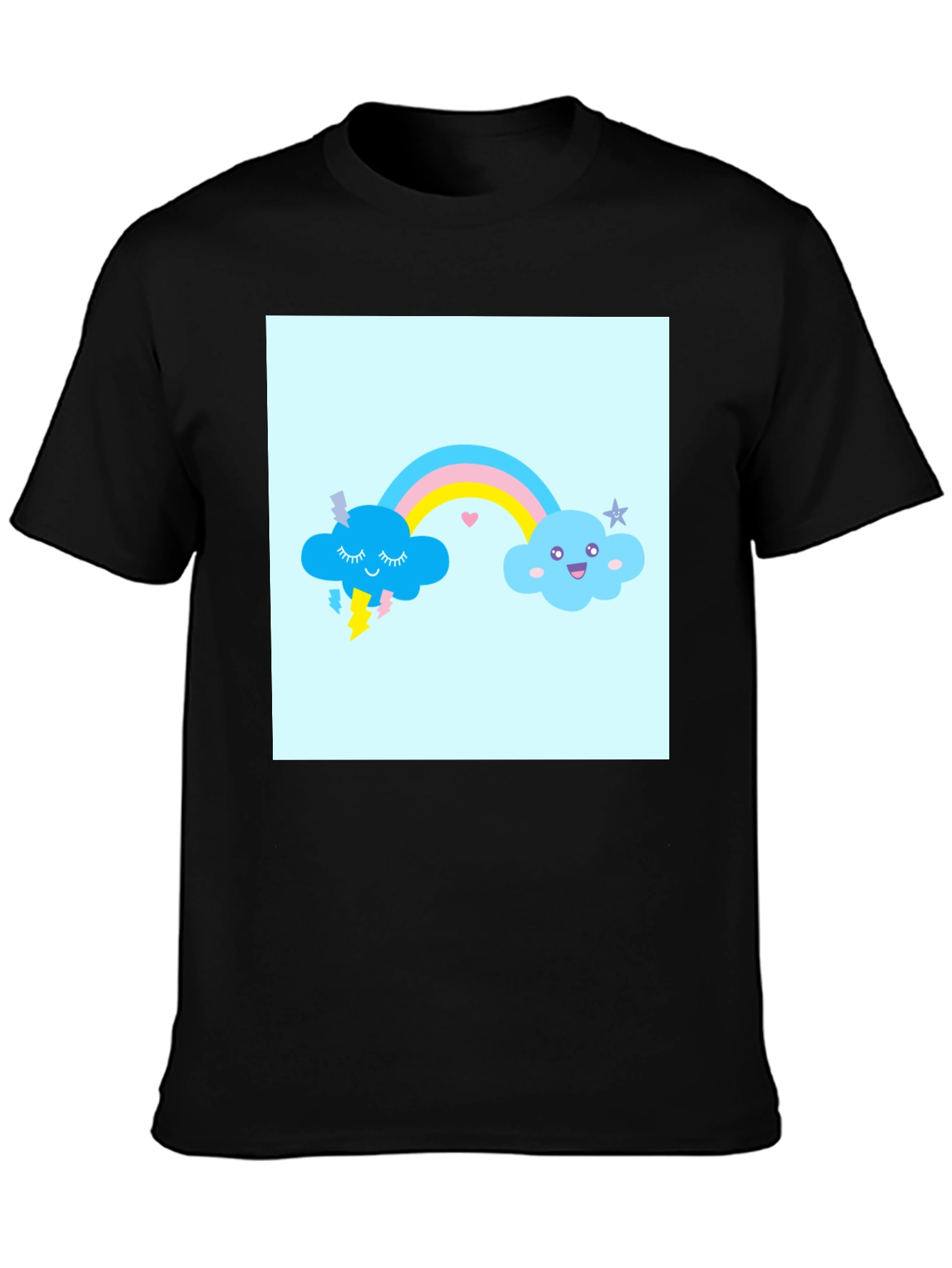 Cute Rainbow Cloud Graphic T-Shirt