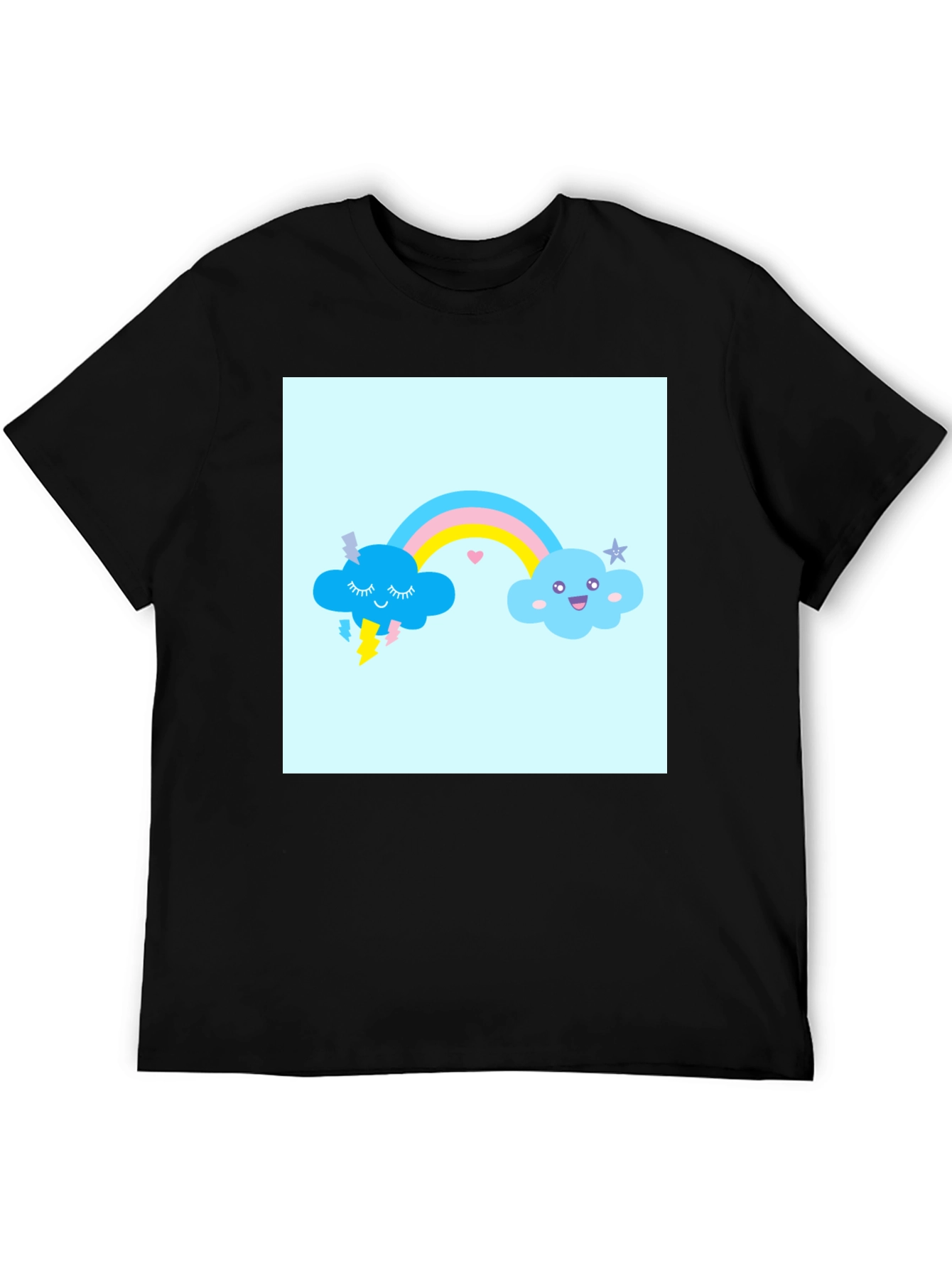 Cute Rainbow Cloud Graphic T-Shirt