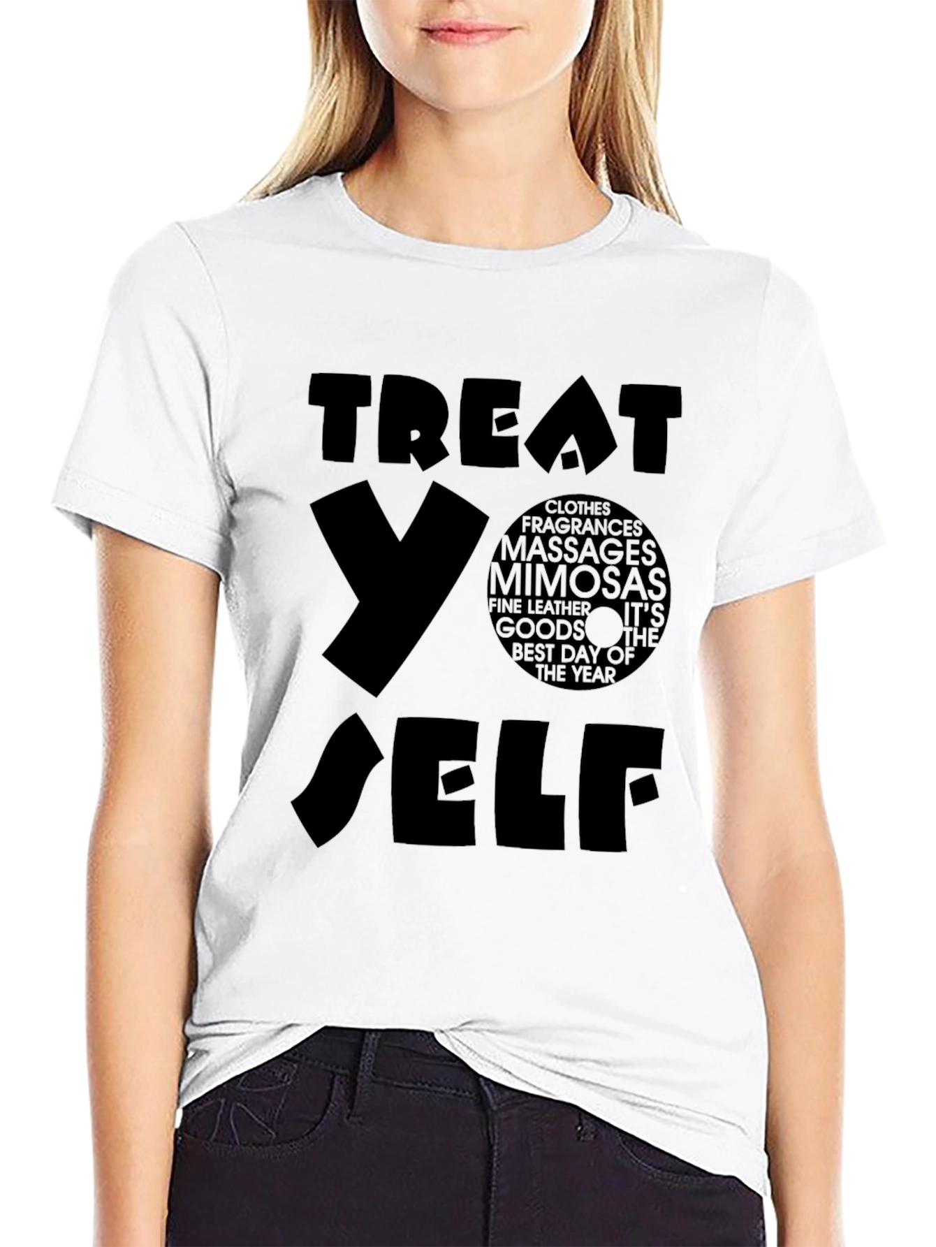Treat Yo Self T-Shirt - Black Graphic Tee