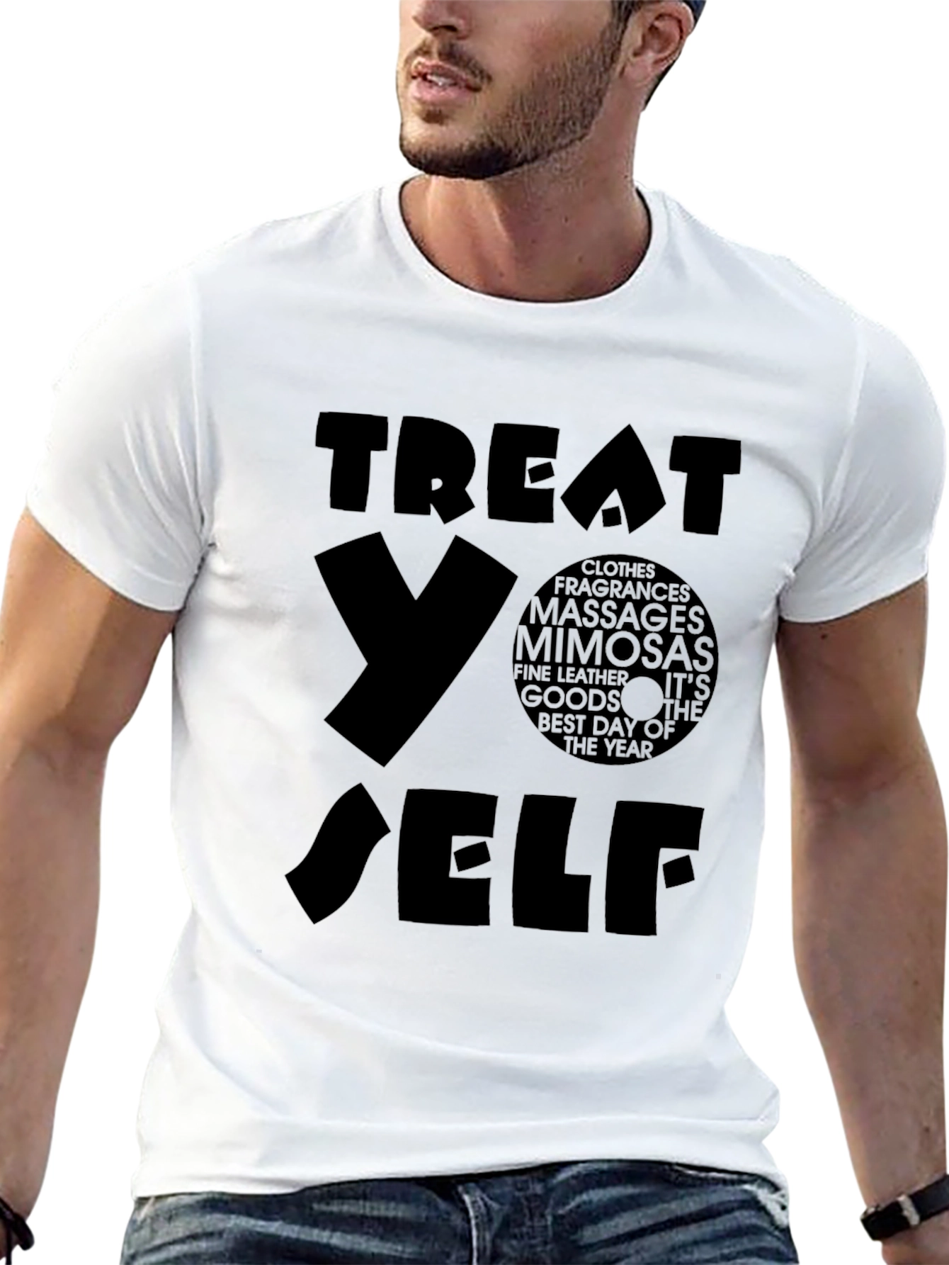 Treat Yo Self T-Shirt - Black Graphic Tee