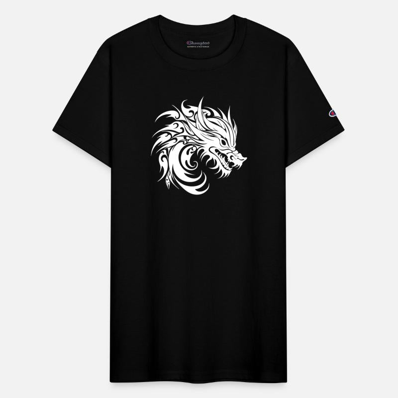Hissing Tattoo Style Dragon Head