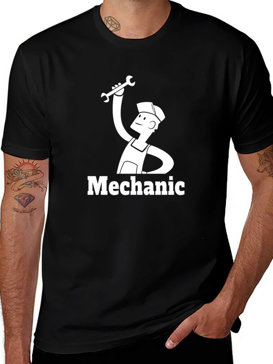 Mechanic Cartoon Graphic T-Shirt