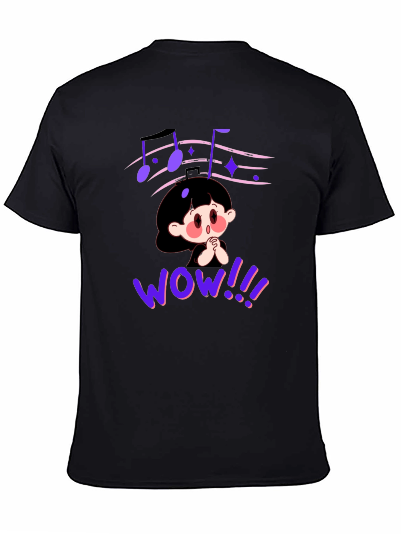 Anime Graphic Black T-Shirt - WOW!!! Design