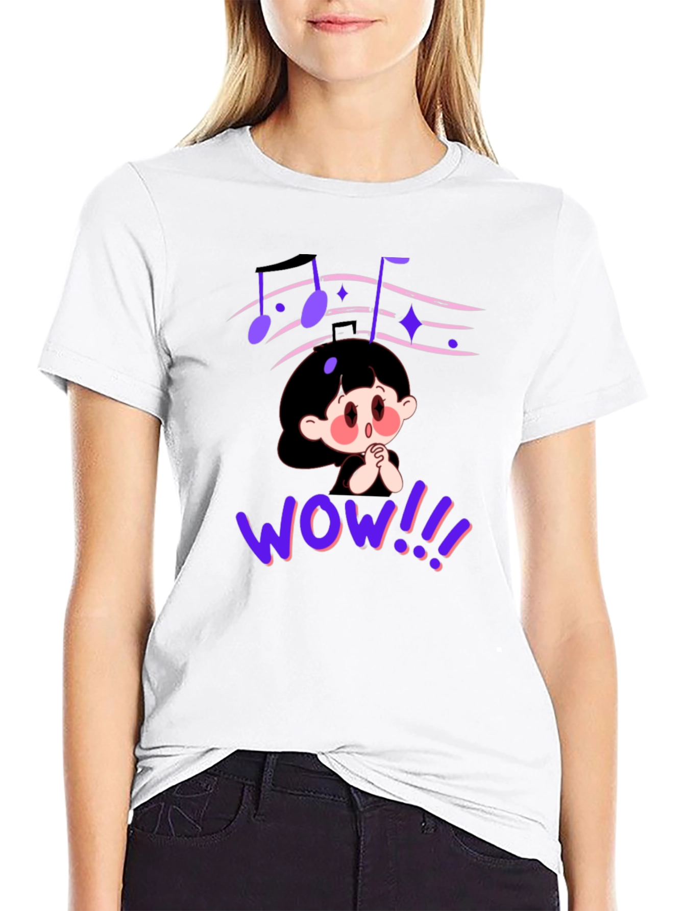 Anime Graphic Black T-Shirt - WOW!!! Design