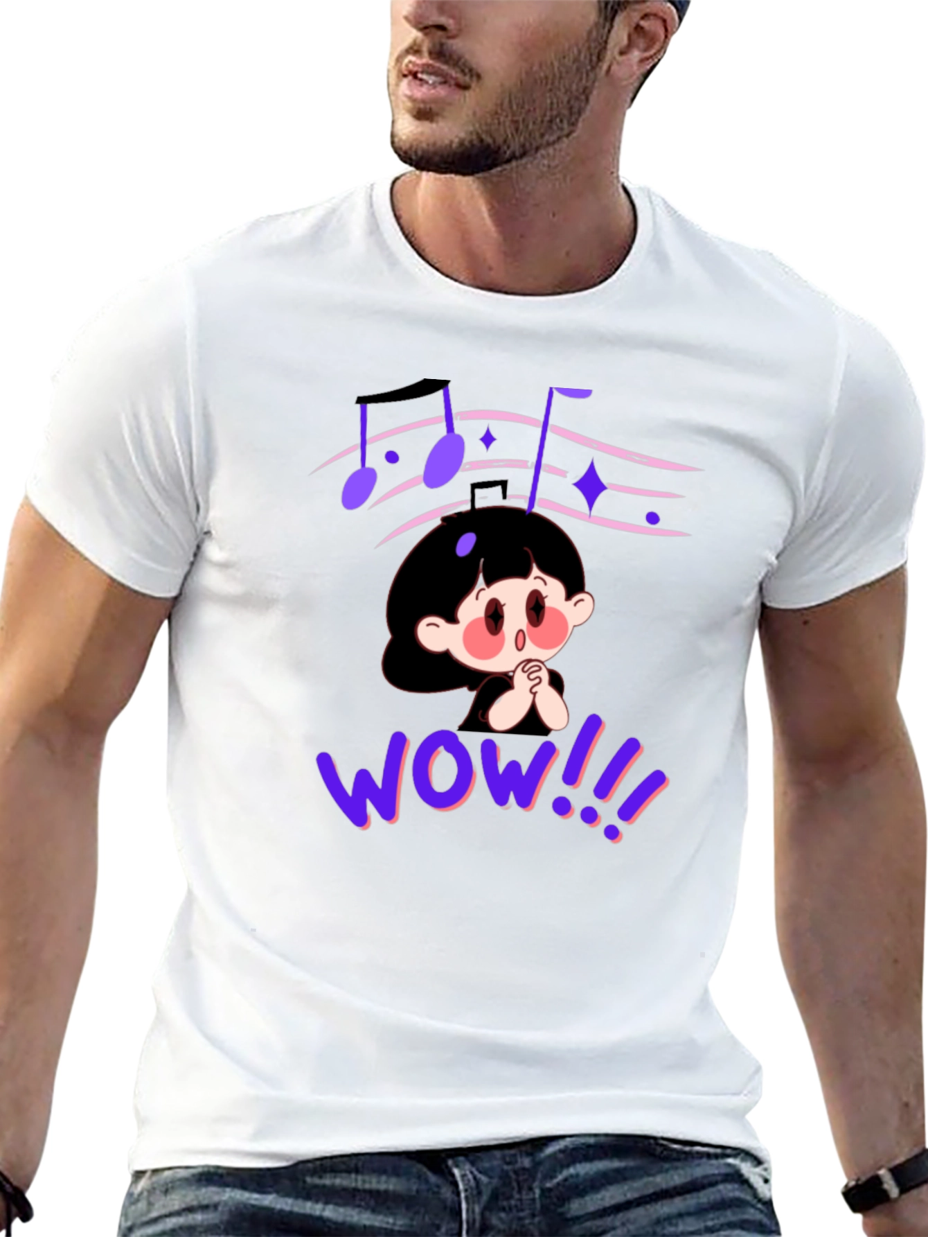 Anime Graphic Black T-Shirt - WOW!!! Design