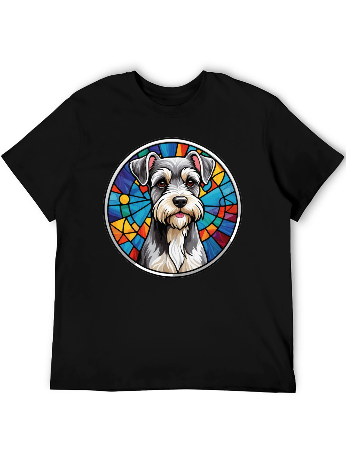Stained Glass Schnauzer Graphic Tee