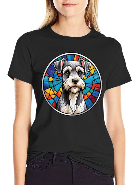 Stained Glass Schnauzer Graphic Tee