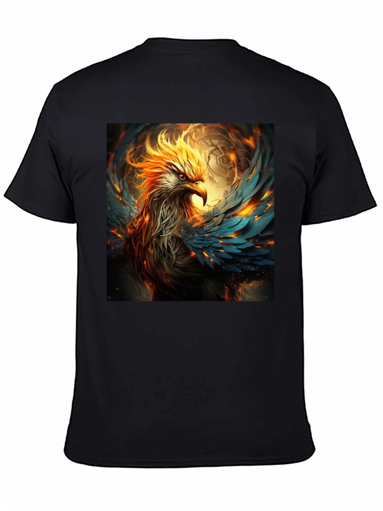 Fiery Phoenix Graphic Tee - Bold Black T-Shirt