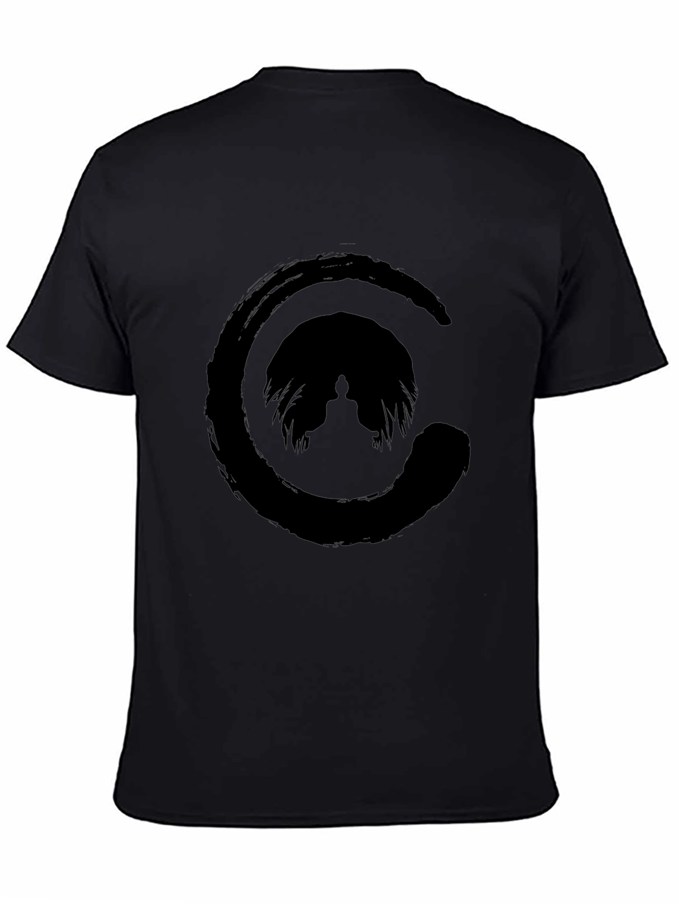 Zen Circle Buddha T-Shirt - Black Graphic Tee