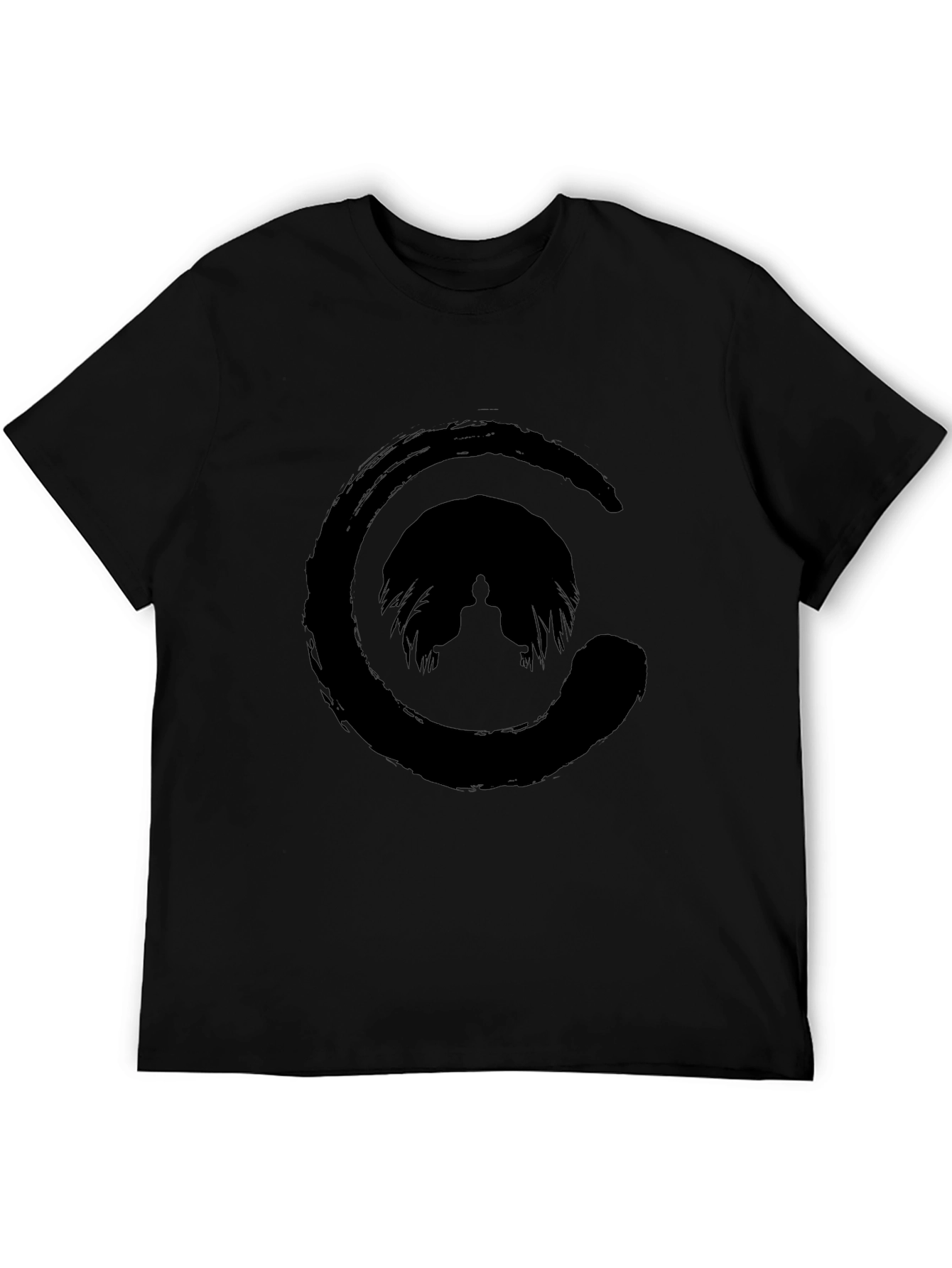 Zen Circle Buddha T-Shirt - Black Graphic Tee
