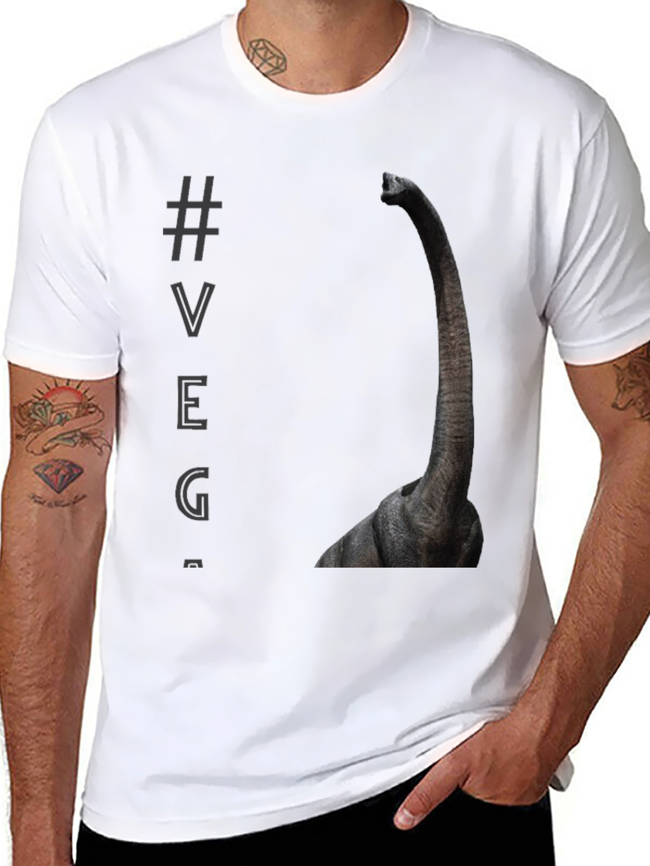 Brontosaurus VEG Black T-Shirt