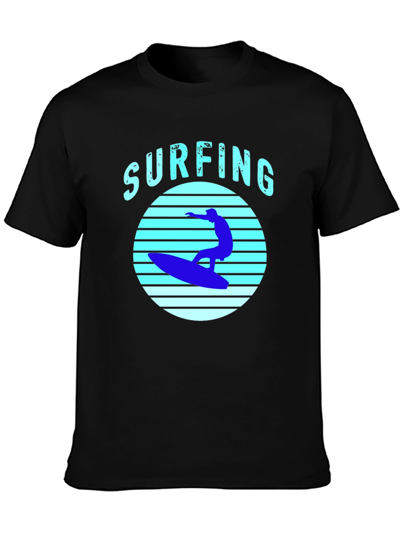 Surfing T-Shirt - Black Surf Graphic Tee