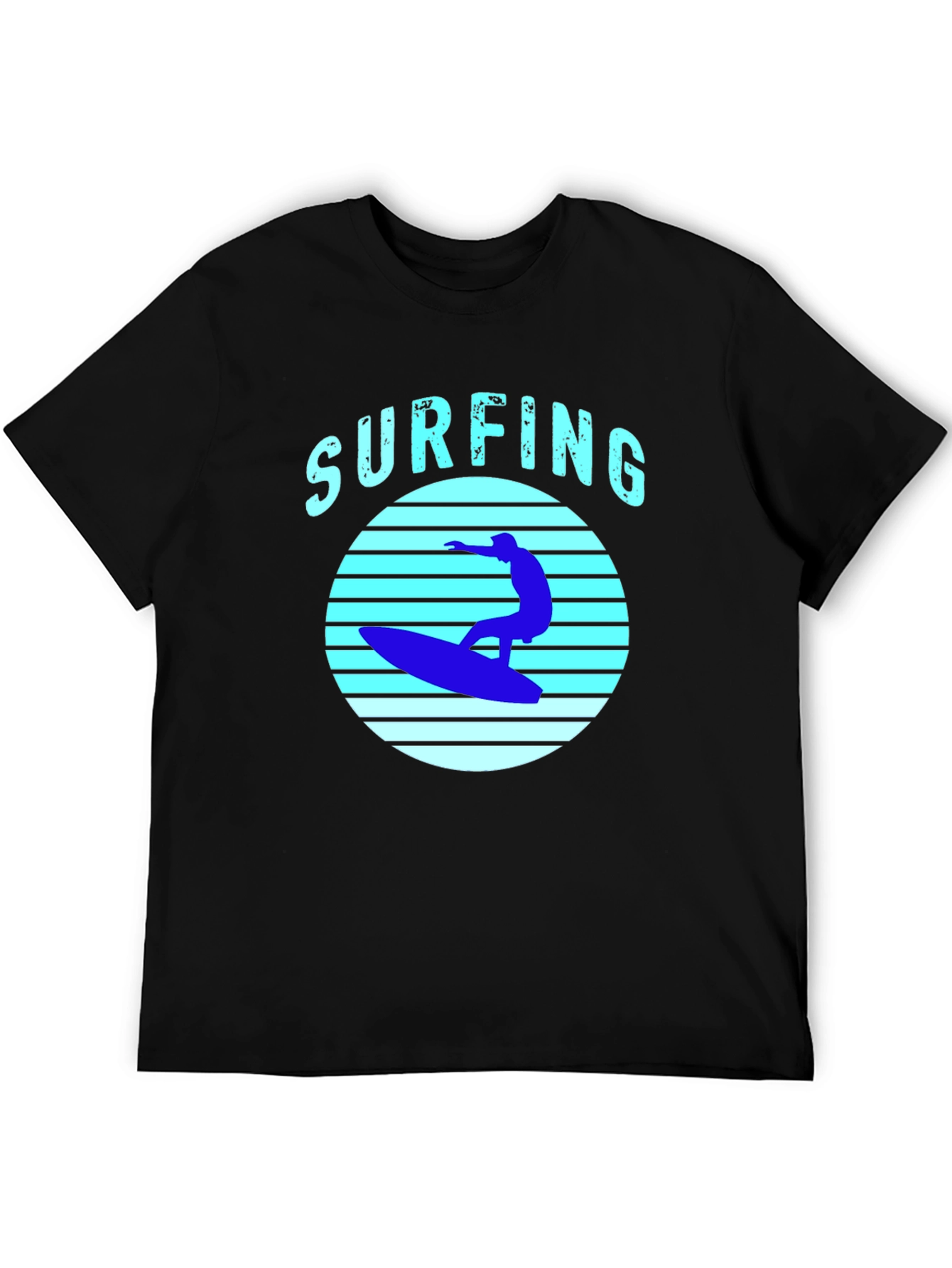 Surfing T-Shirt - Black Surf Graphic Tee