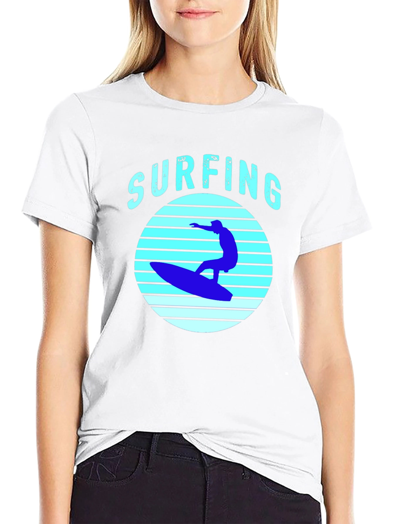 Surfing T-Shirt - Black Surf Graphic Tee