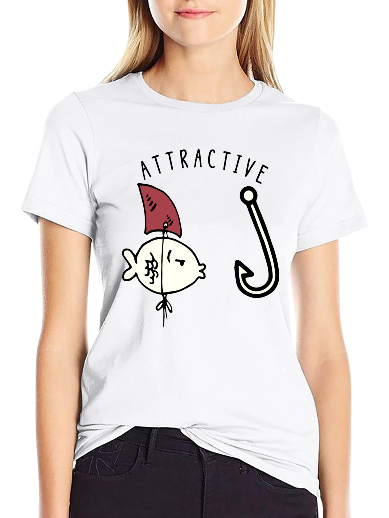 Attractive Fish Graphic T-Shirt - Funny Design