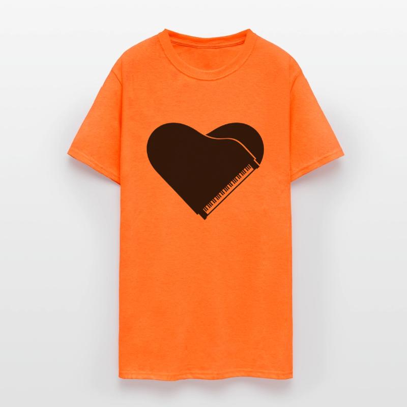I love Grand Piano Heart Organ Keyboard Music Logo