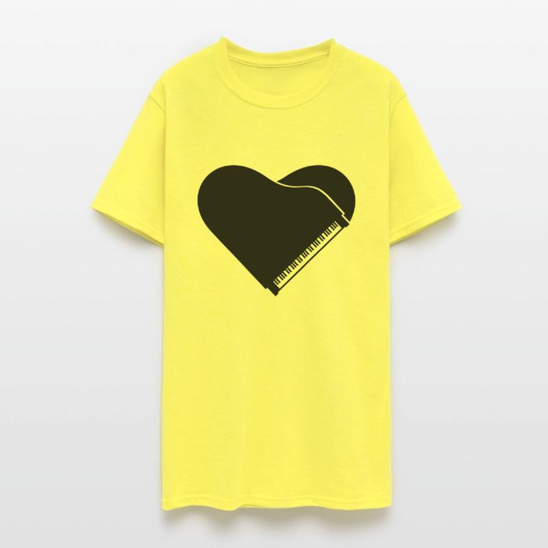I love Grand Piano Heart Organ Keyboard Music Logo