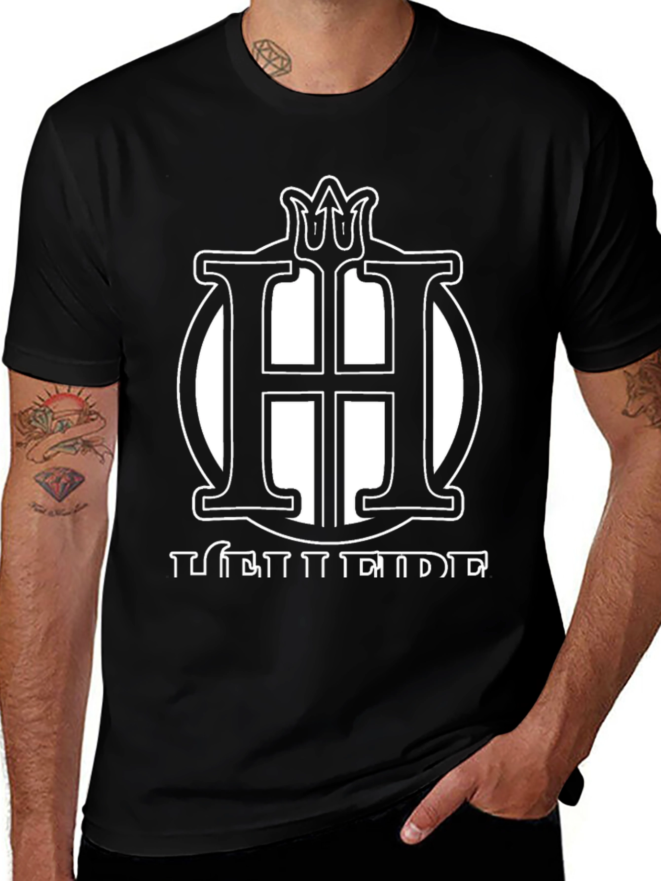 Black T-Shirt with White H Logo