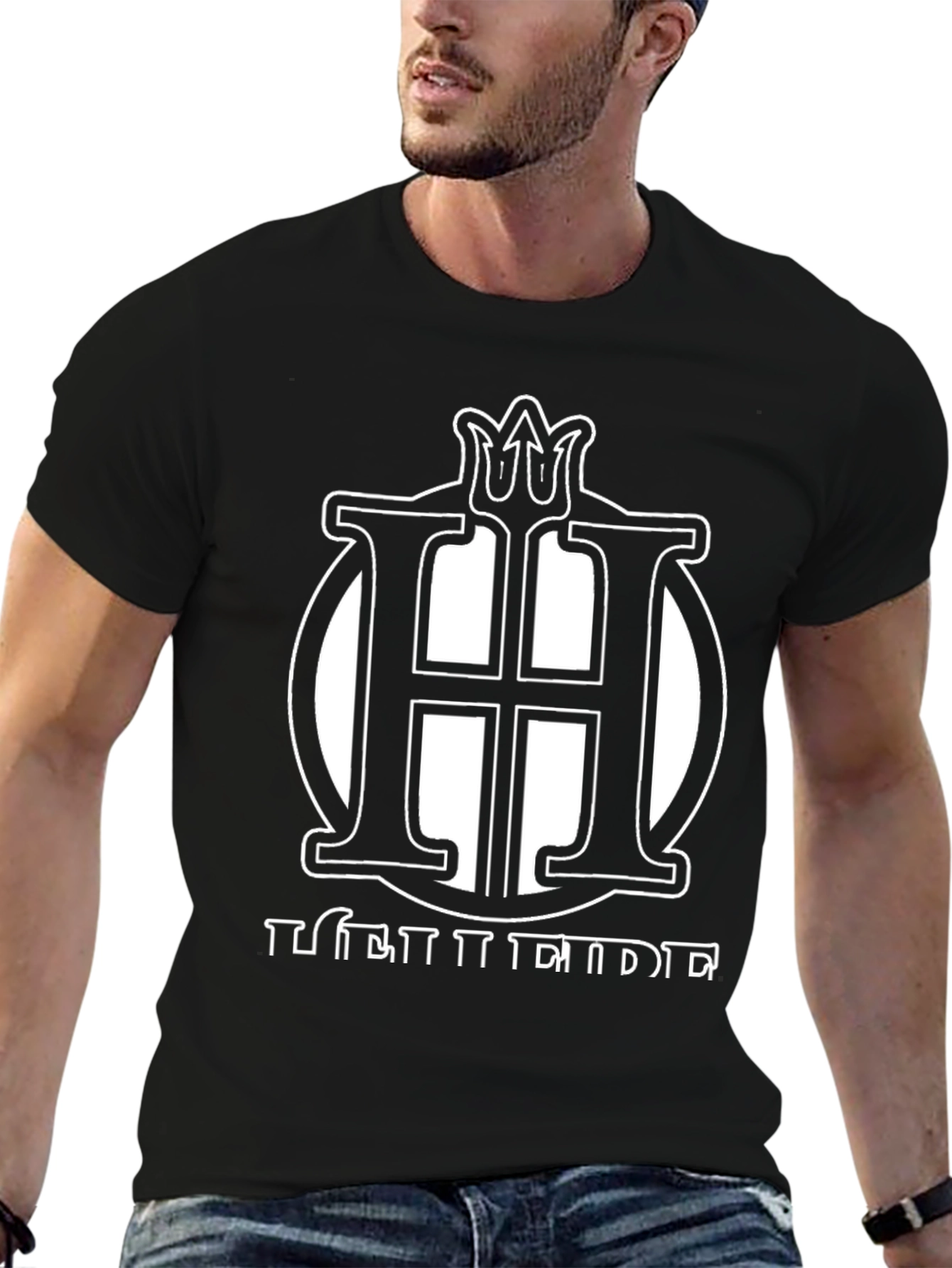 Black T-Shirt with White H Logo