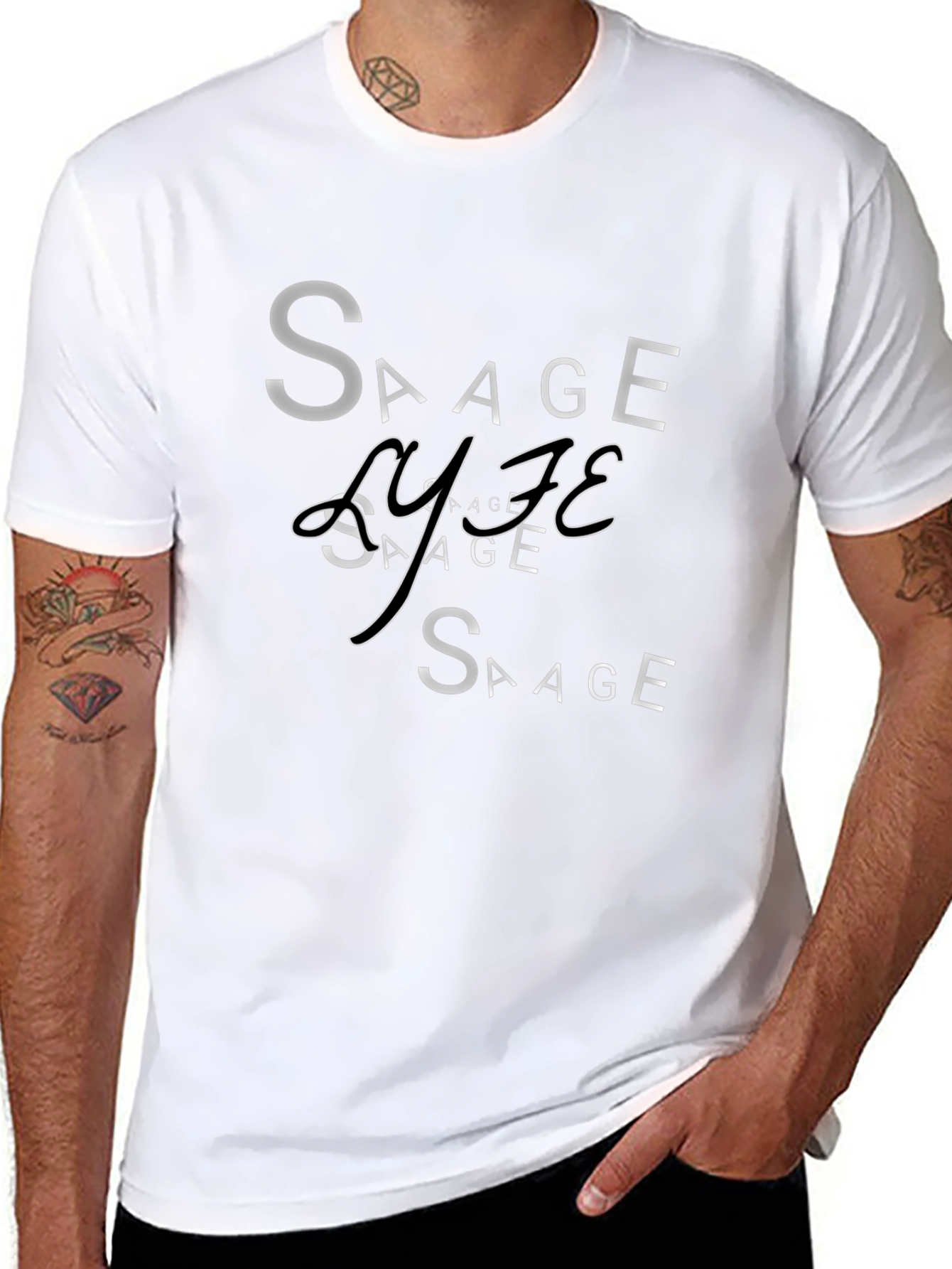 Savage Life Graphic T-Shirt - Trendy Crew Neck Tee