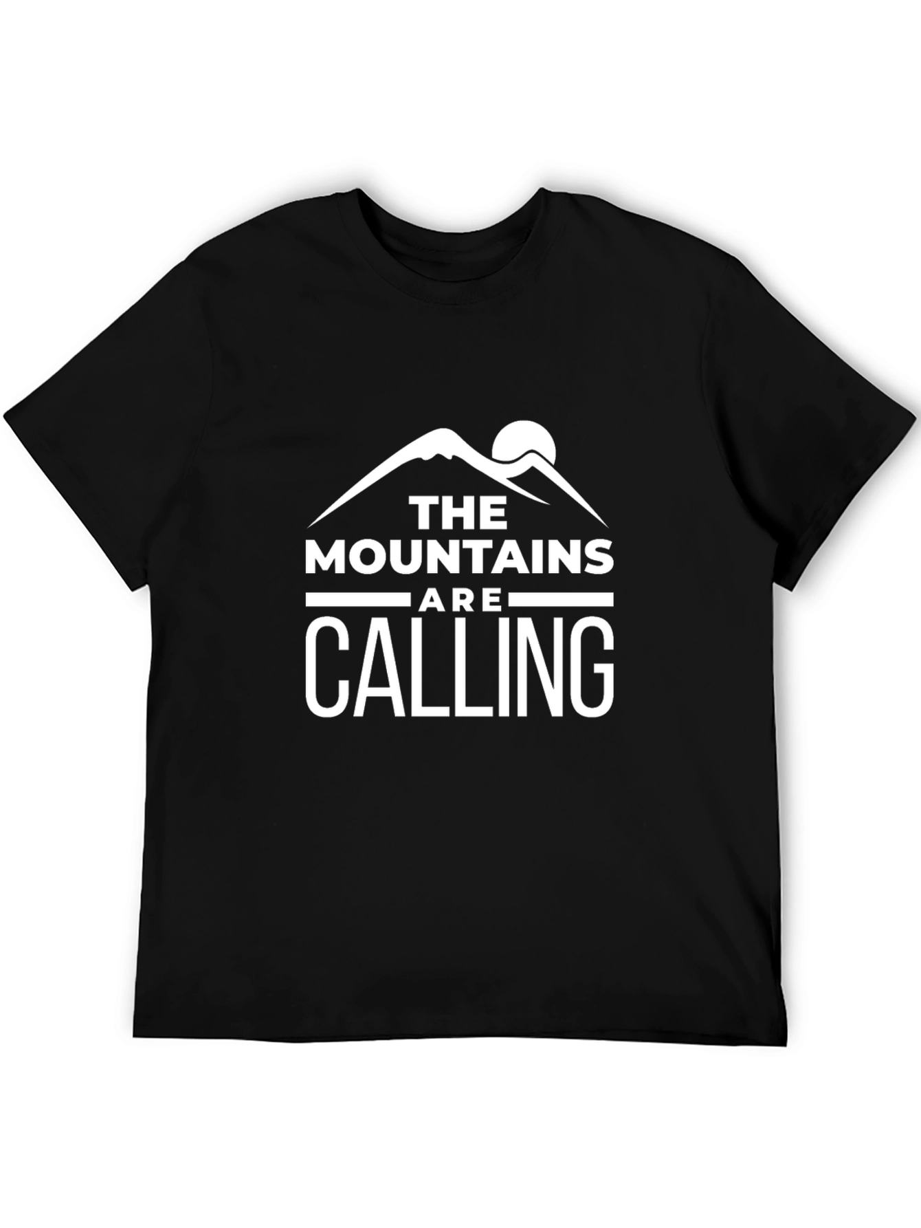 Mountains Are Calling Graphic Tee - Black Cotton T-Shirt