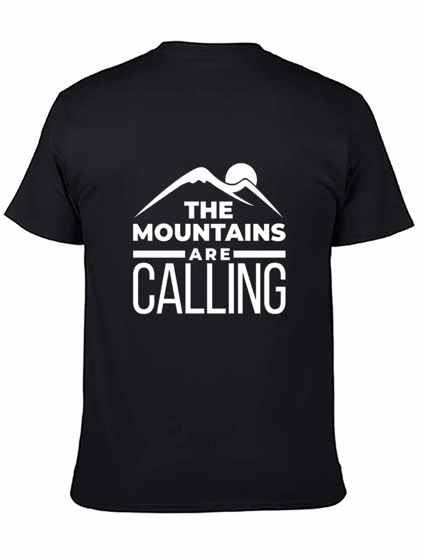 Mountains Are Calling Graphic Tee - Black Cotton T-Shirt