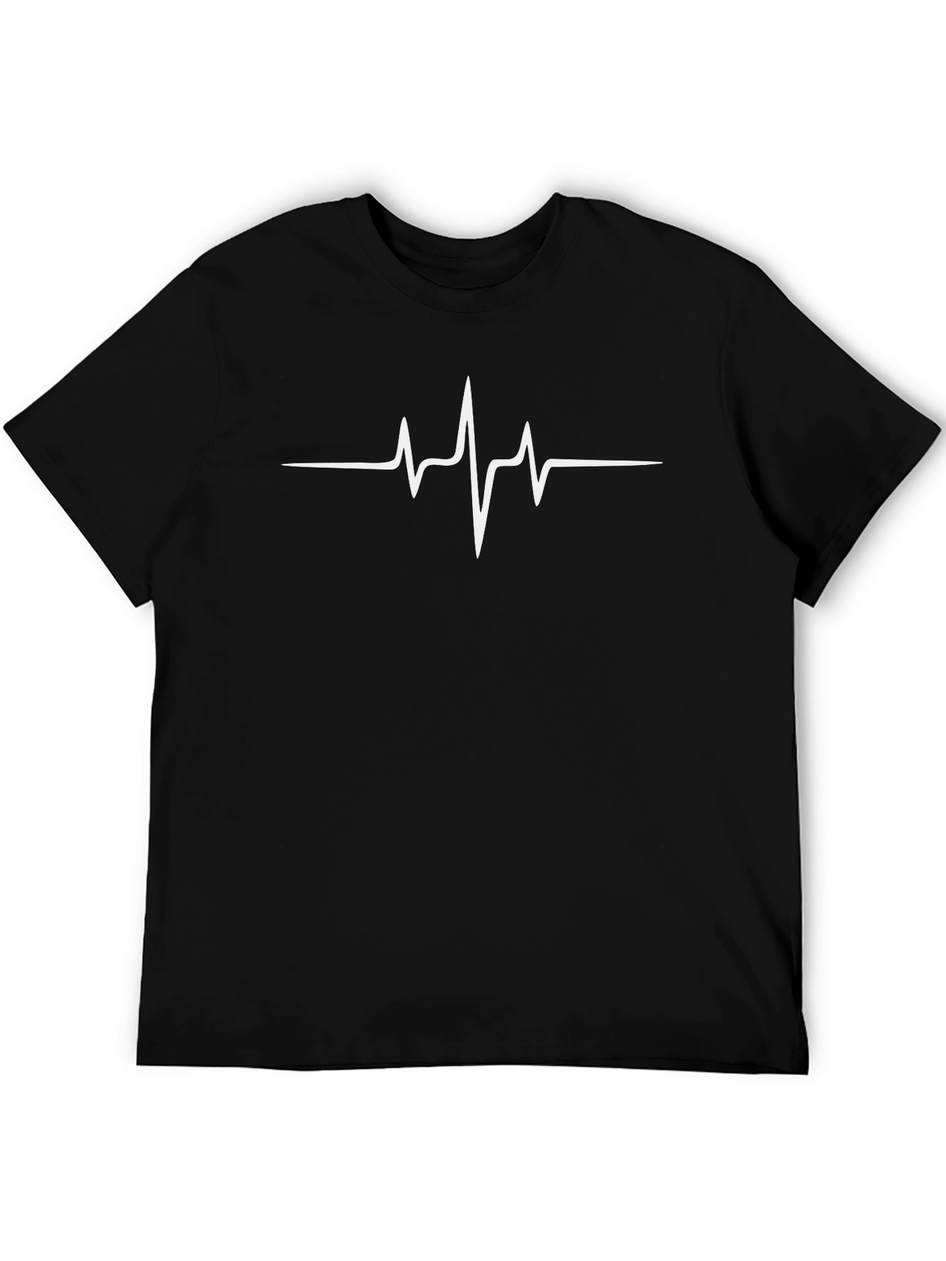 Heartbeat Graphic Tee - Black Cotton T-Shirt