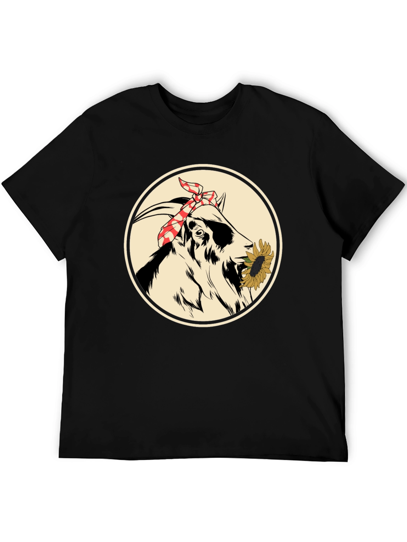 Goat With Sunflower T-Shirt - Farm Animal Tee