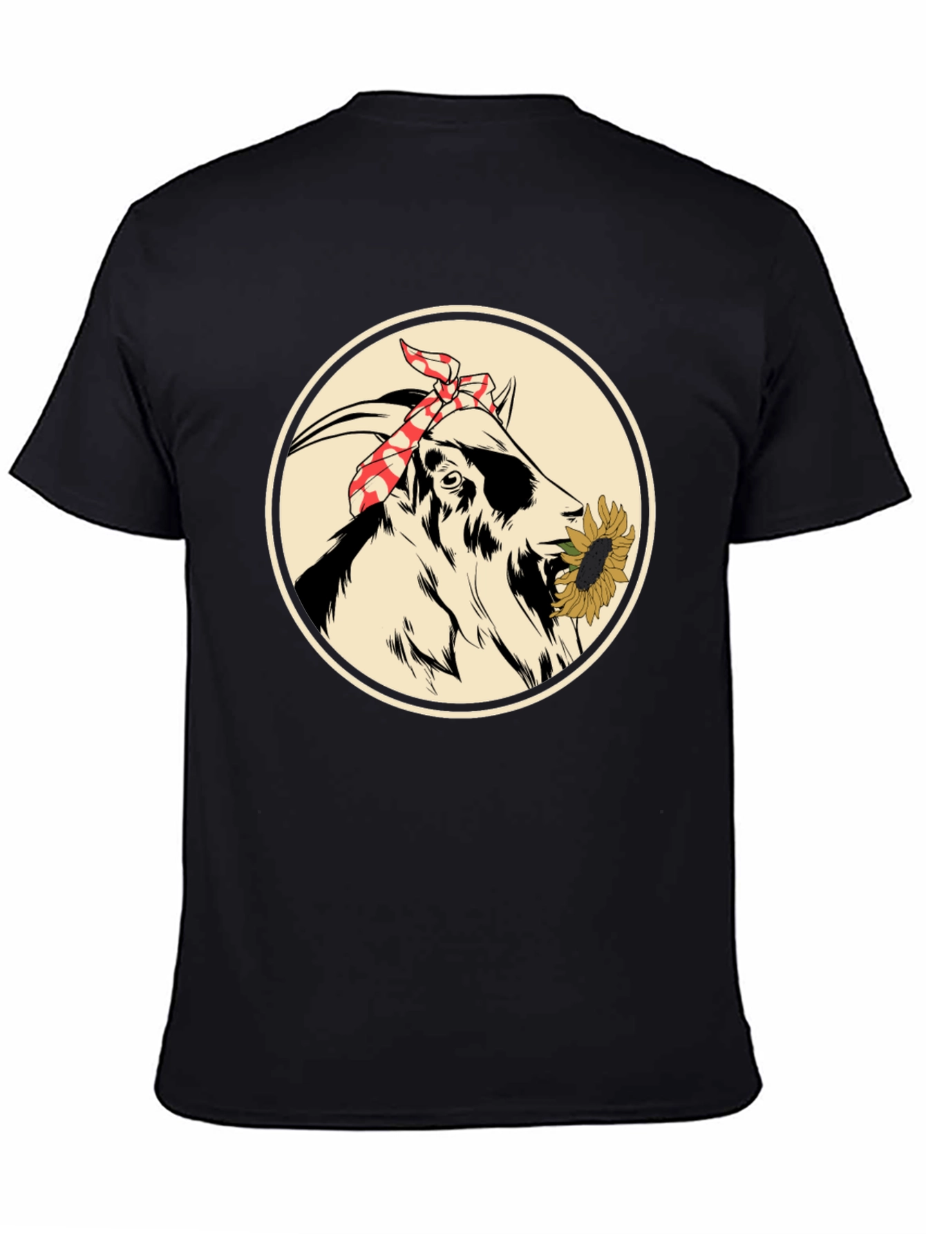 Goat With Sunflower T-Shirt - Farm Animal Tee