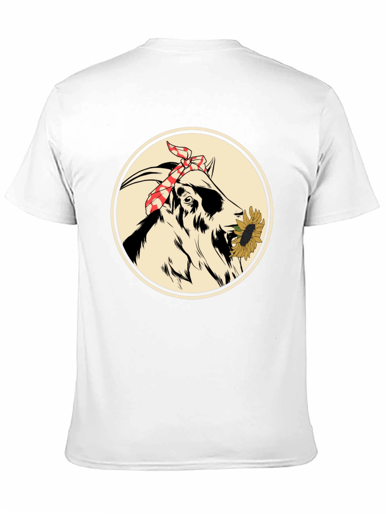Goat With Sunflower T-Shirt - Farm Animal Tee