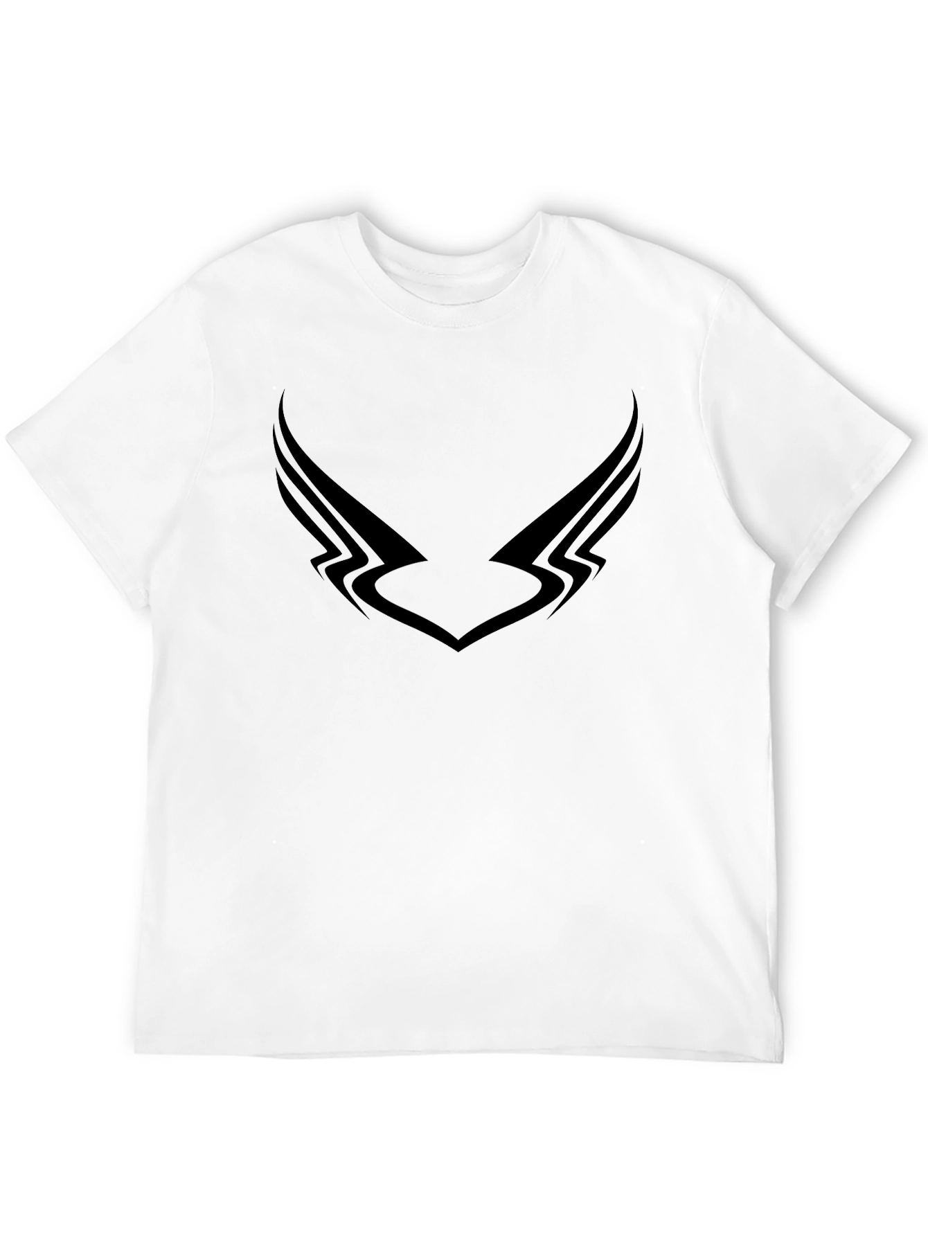Mens Black Graphic Tee - Winged Design