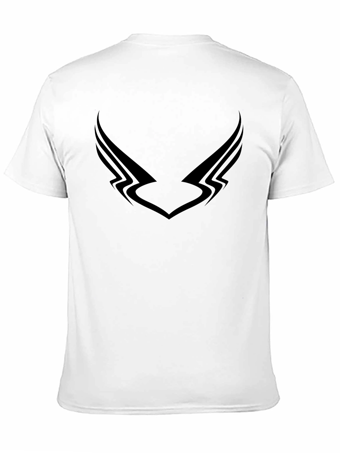 Mens Black Graphic Tee - Winged Design