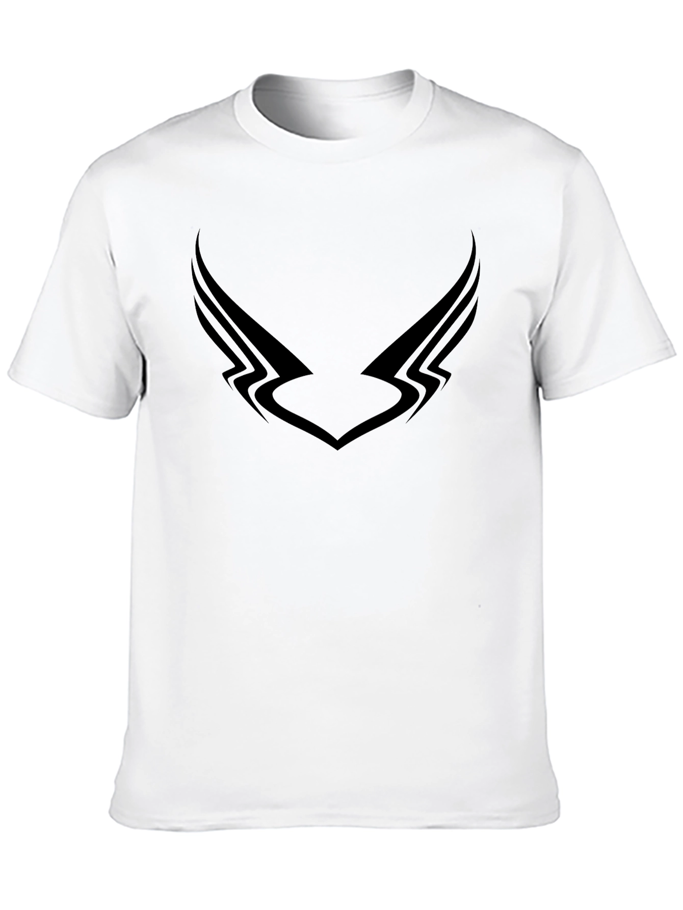 Mens Black Graphic Tee - Winged Design