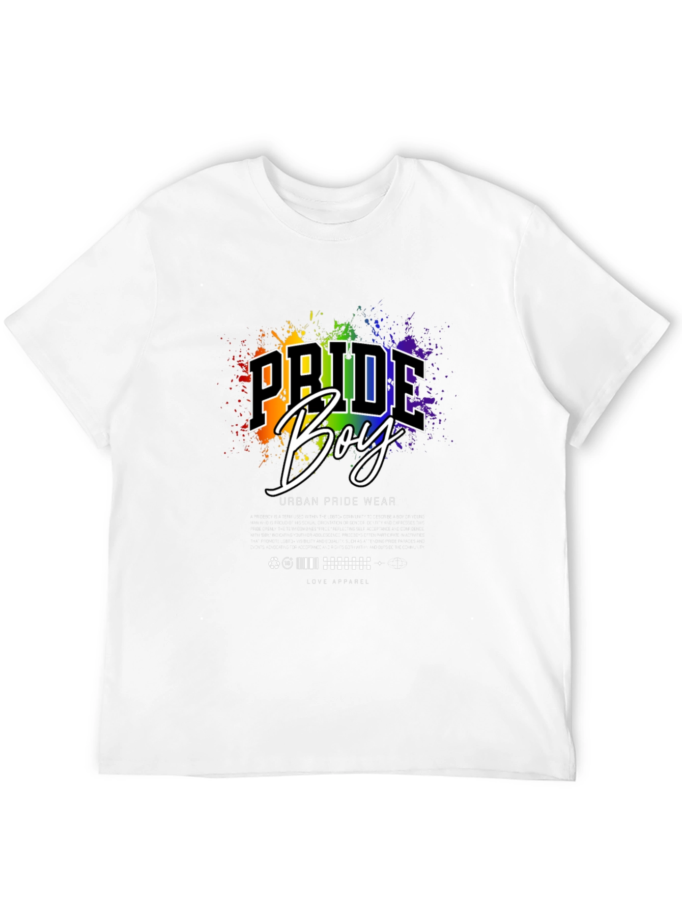 Pride Boy Graphic Print Black T-Shirt