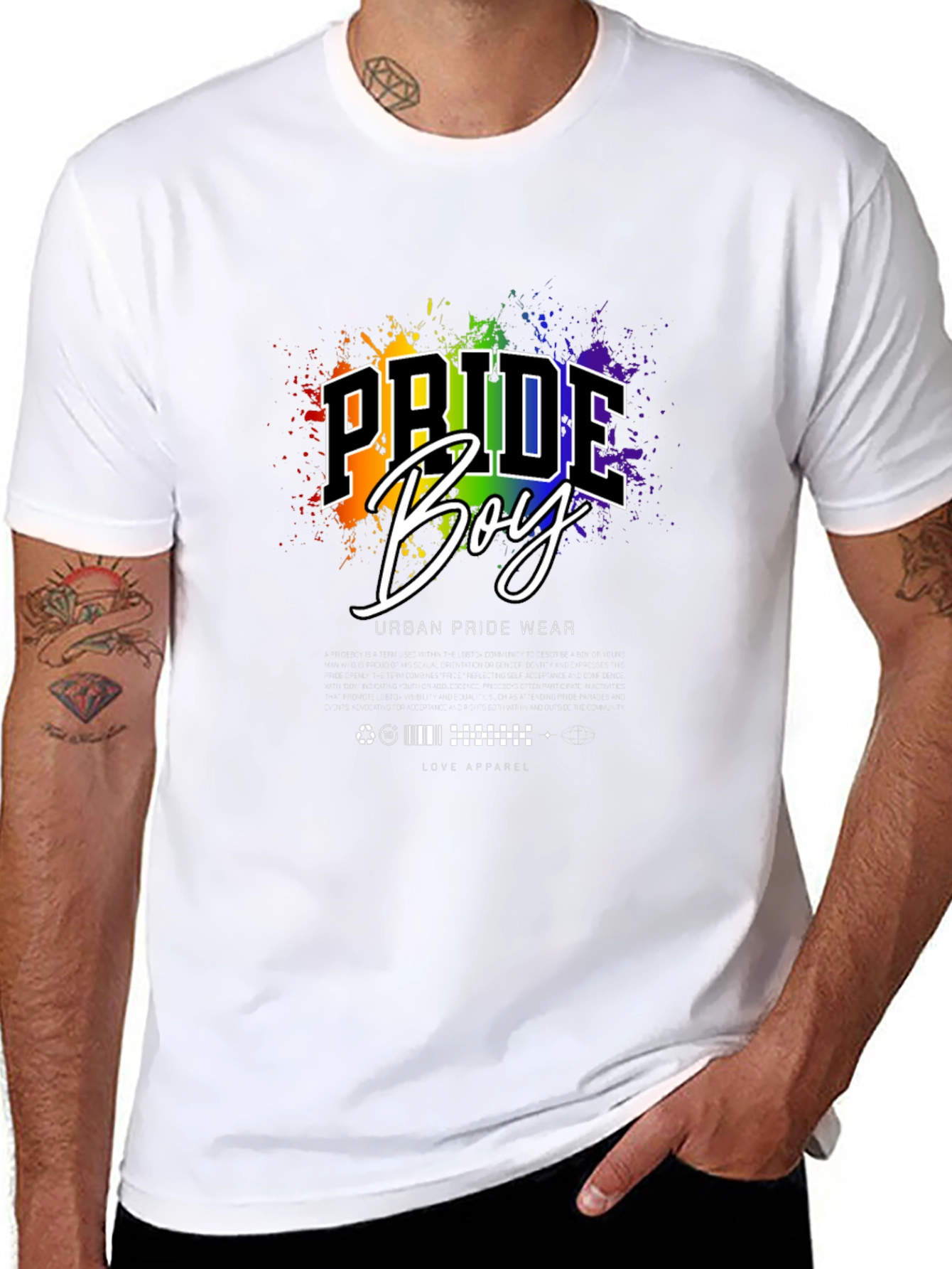 Pride Boy Graphic Print Black T-Shirt