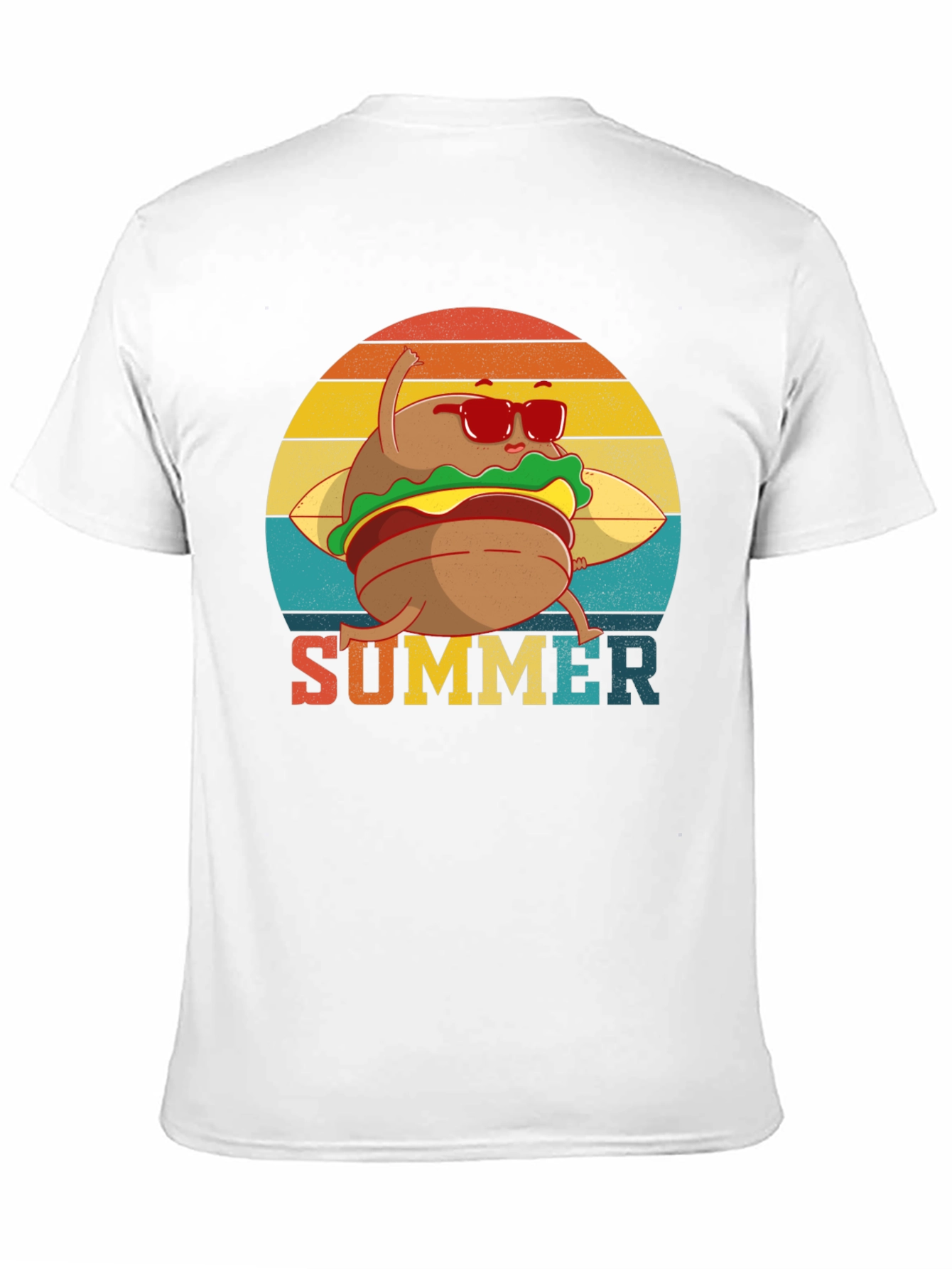 Summer Burger Graphic Tee - Black Cotton T-Shirt