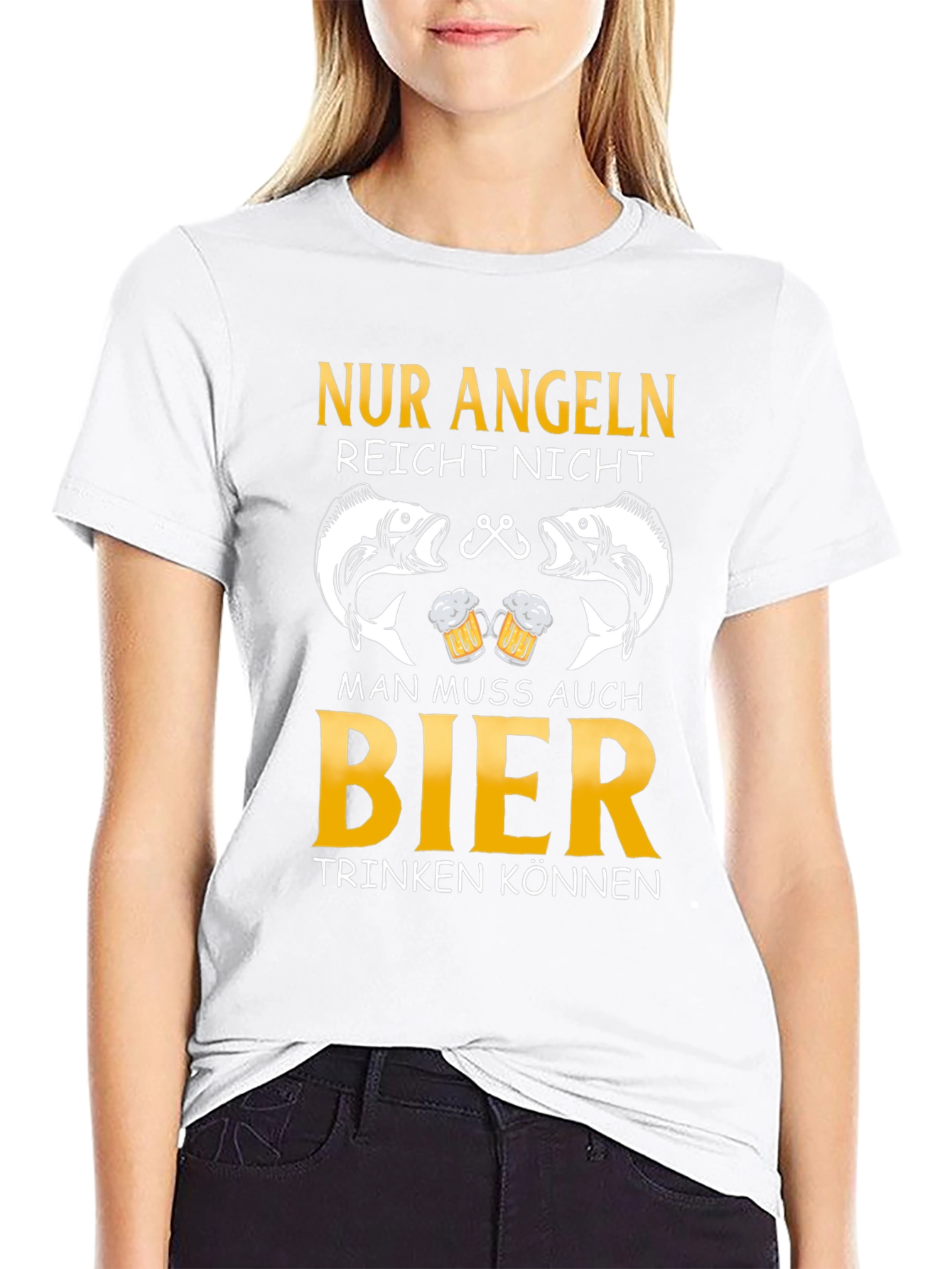 Fishing and Beer T-Shirt - German Angeln Design