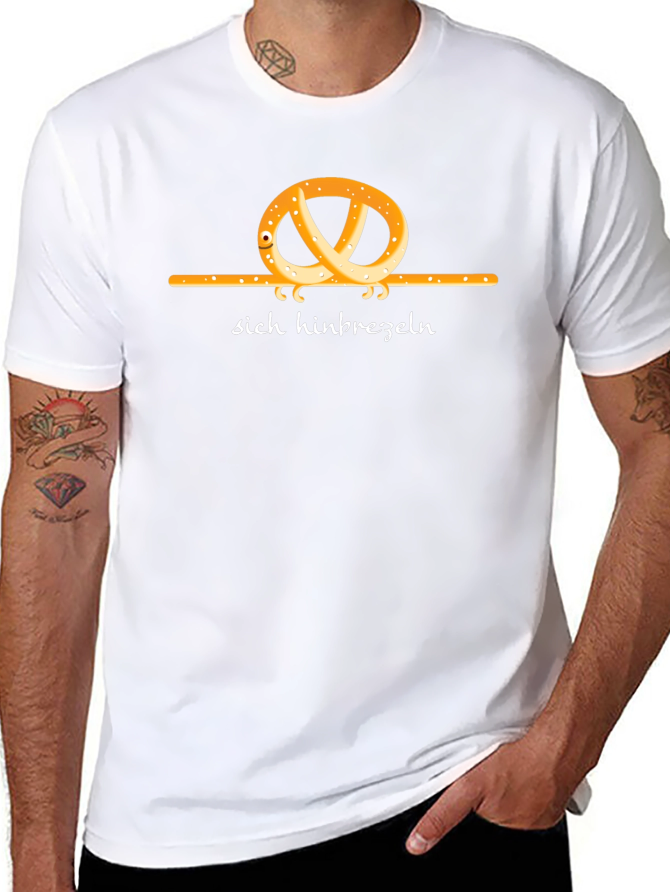 Pretzel Sich Hinbrezeln Black Graphic Tee